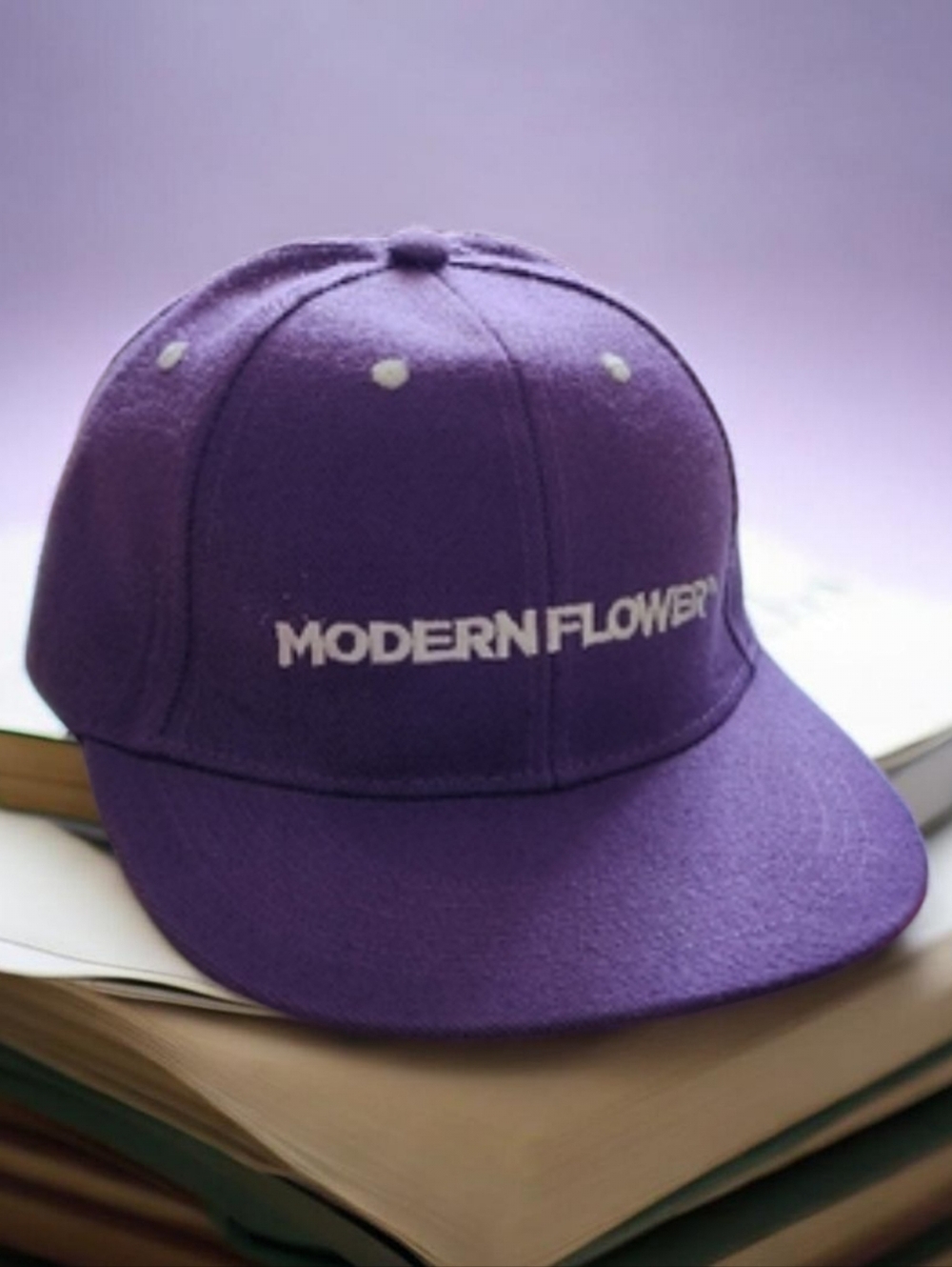 💜 Modern Flower Purple Embroidered "Dad Hat" Baseball Cap